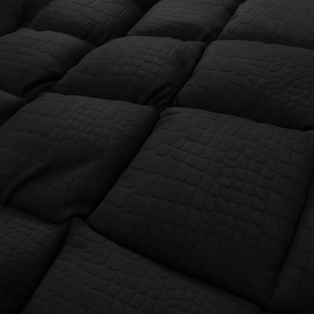 Duvet Without Cover - Snake Skin Velvet Duvet in Jet Black
