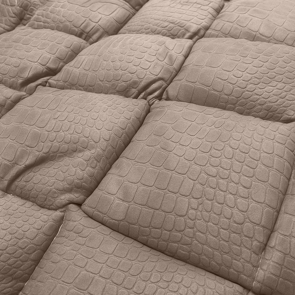 Duvet Without Cover - Snake Skin Velvet Duvet in Dessert Taupe