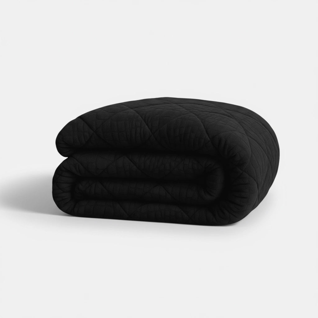 Duvet Without Cover - Snake Skin Velvet Duvet in Jet Black