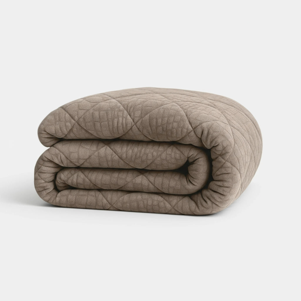 Duvet Without Cover - Snake Skin Velvet Duvet in Dessert Taupe